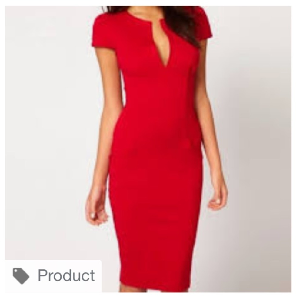 ASOS red pencil wiggle dress